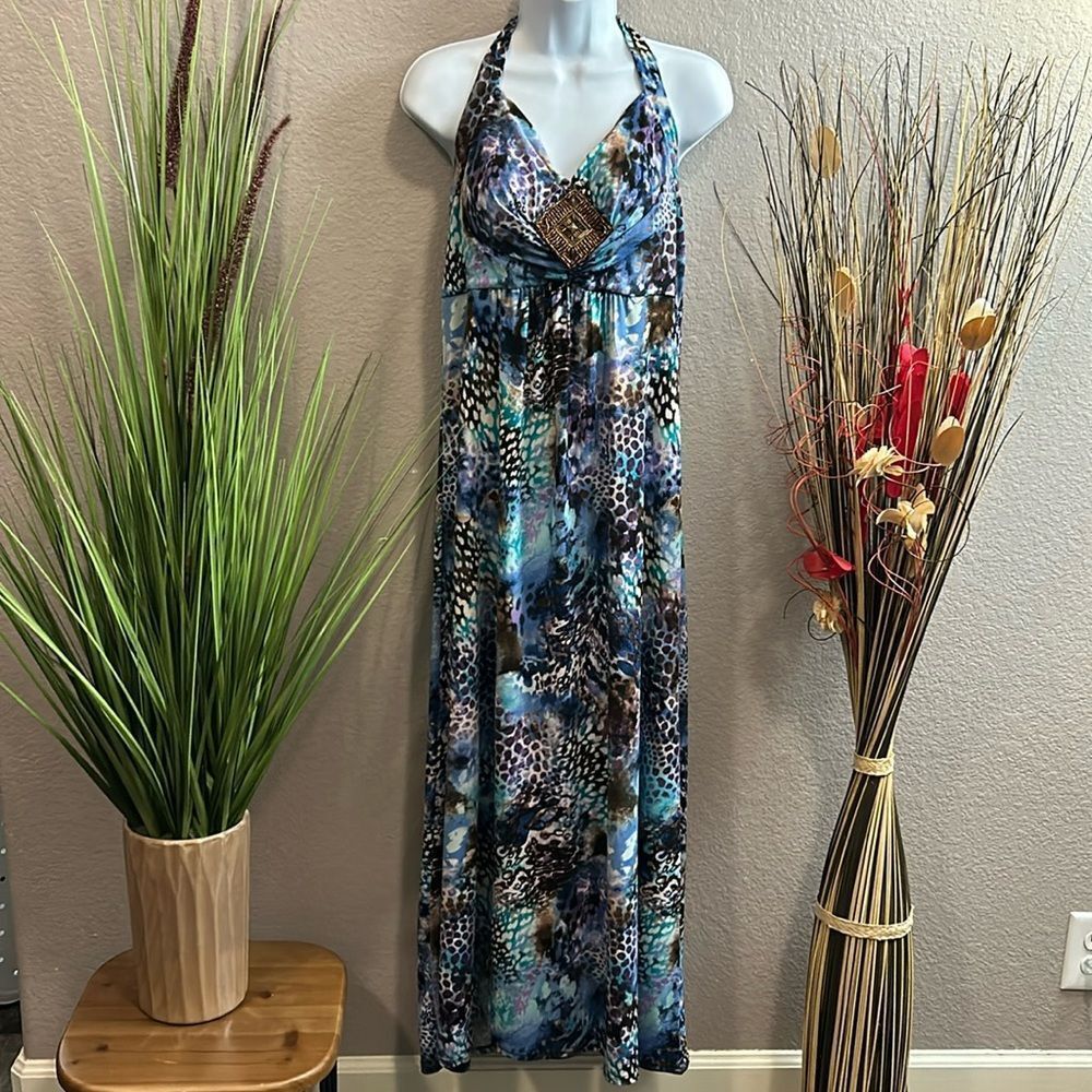 #72 Isadora collection, sleeveless, backless, bead, embellished, multi print max